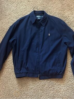 Polo by Ralph Lauren Navy Bomber Jacket with Embroidered Pony